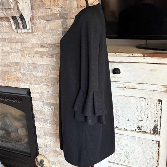 Anthropologie Claudette ruffled sweater dress drop shoulder metallic sparkle - Picture 10 of 16